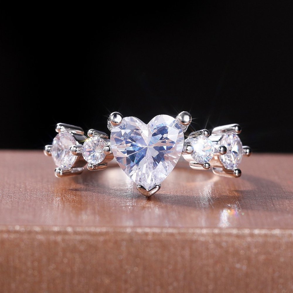 💎 New Fashion Exquisite Promise Eternal Love Heart Ring, GPMB1523 - Picture 4 of 7